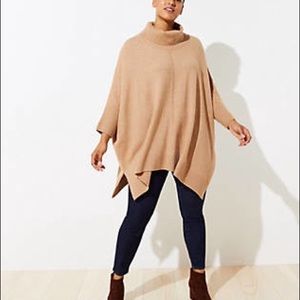 LOFT Plus Tunic Poncho Sweater (3/4 Sleeves)
